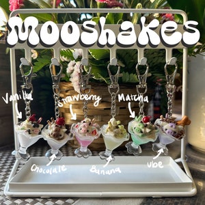 Mooshakes, the Polymer Clay Cow Milkshake Keychain