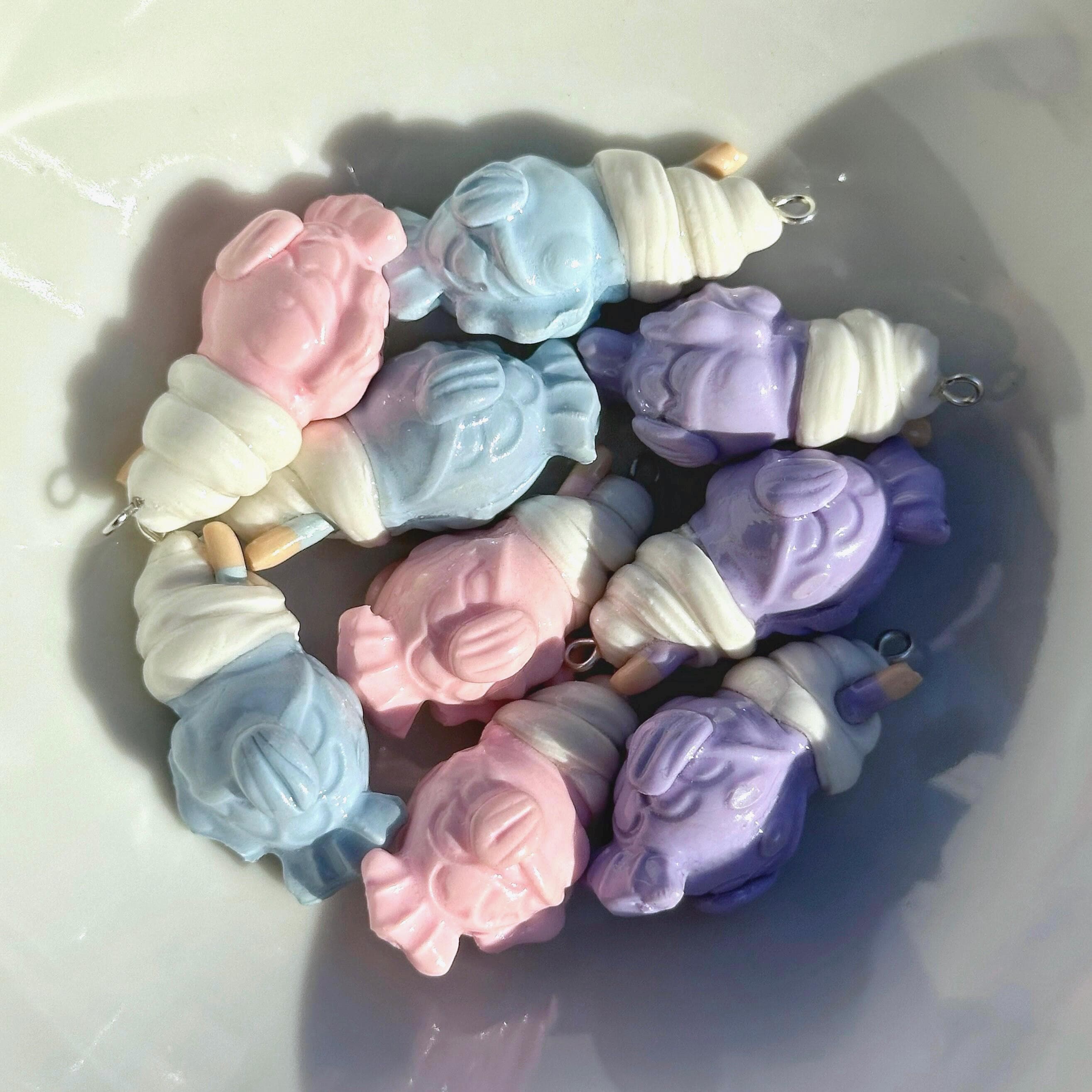 パステルカラーのたい焼きアイスクリーム ポリマークレイ製 和菓子