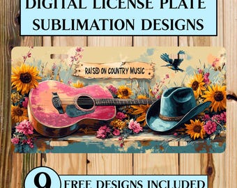 Country Music License Plate Wrap: Western Cowgirl PNG (Digital Download)