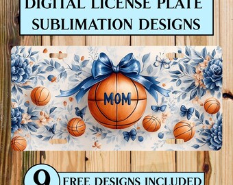 Basketball Mom License Plate Sublimation Design (Digital Download)