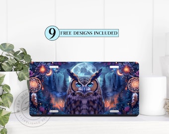 Diseño PNG de matrícula de búho: ave majestuosa del bosque (descarga digital)