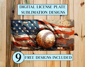 Baseball-Nummernschild PNG Sublimationsdesign (Digitaler Download)