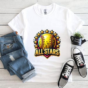 All Stars Softball Png Design, Softball Team Sublimation Png, Sport Png, Girls Softball png, Game day png, Softball PNG