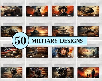 アメリカ軍ナンバープレートデザイン：愛国的なPNGバンドル（デジタルダウンロード）