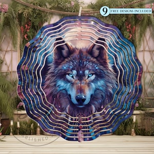 Wolf Dreamcatcher Wind Spinner PNG Design, Majestic Forest Native Wolf Wind Spinner Sublimation Design, Wolf Instant Digital Download