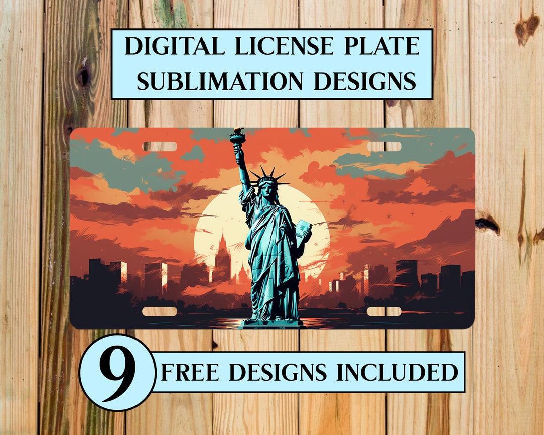Fourth of July PNG License Plate Wrap, 4th of July PNG Sublimation ...