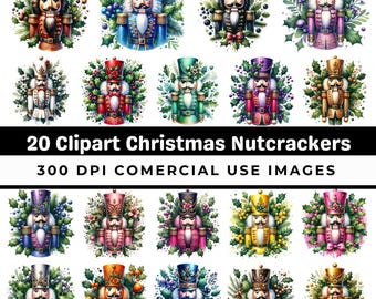 Watercolor Christmas Nutcracker Clipart Bundle (PNG/JPEG Digital Download)