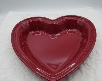 Pie Pan CHANTAL Red Heart 1.5 Quart Ceramic Pie Baking Dish