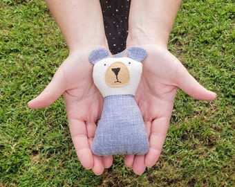Teddy Bear / Swaddle Bear / Baby's First Bear / Blue / Boy or Girl / Baby Shower Gift / Handmade / FREE shipping