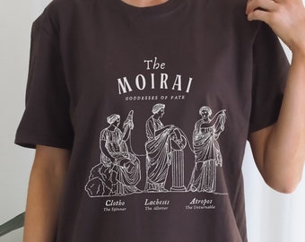 モイライ 運命の女神 ギリシャ神話 シャツ ダーク アカデミア 衣類 ギリシャの彫像 古代ギリシャ ライト アカデミア 文学 シャツ クロト