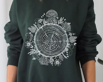 Suéter champiñón Fairycore Goblincore Ropa Cottagecore Ropa Nature Butterfly Sweater Sudadera botánica Gremlincore Naturecore