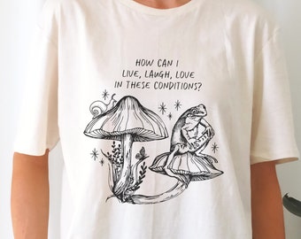 Frog shirt Mushroom Shirt Toad Cottagecore Shirt Goblincore Clothing Cottagecore Aesthetic Frog T-shirt Butterfly Shirt Goblincore Shirt