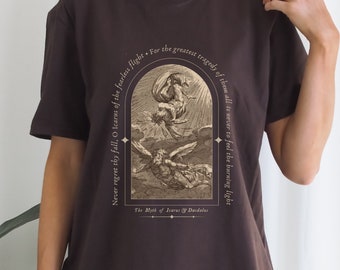 Myth of Icarus Daedalus Greek Mythology Tshirt Dark Academia Aesthetic Light Academia Librarian T-shirt Literature Shirt Greek Gods History