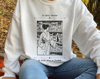 Library Sweatshirt Book Lover Sweatshirt Reading Sweatshirt Bookish Sweatshirt Literature Sweatshirt Librarian Sweatshirt Light Academia