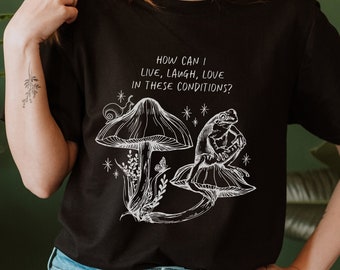 Frosch Shirt Pilz Shirt Kröte Cottagecore Shirt Goblincore Kleidung Cottagecore Aesthetic Frosch T-shirt Schmetterling Shirt Goblincore Shirt