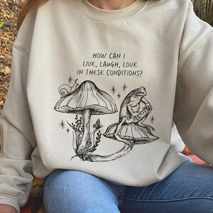 Kikker Sweatshirt Paddestoel Sweatshirt Cottagecore Sweatshirt Toad Goblincore Kleding Cottagecore Trui Kikker Paddestoel Sweatshirt
