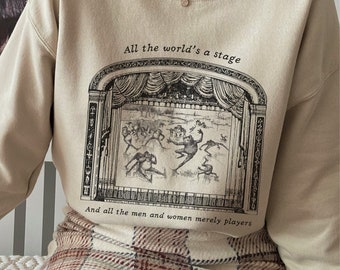 Shakespeare Sweatshirt Frog Sweatshirt Poet Sweatshirt Cottagecore Sweatshirt Light Academia Literary Sweater Librarian Sweatshirt Theatre