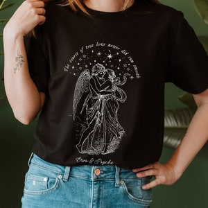 Eros and Psyche Cupid Greek Mythology Shirt Shakespeare Poet Shirt Dark Academia Literary Shirt Light Academia Greek Gods Greek Goddesses Black