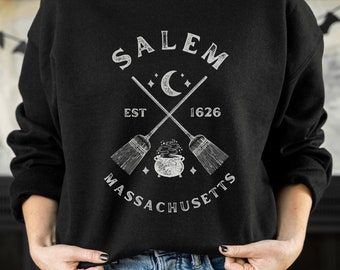 Salem Massachusetts Sweatshirt Salem Witch Sweater Witchy Vibes Sweater Witchcraft Sweatshirt Halloween Crewneck Witchy Aesthetic Clothing