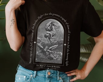 イカロスの神話 ダイダロス ギリシャ神話 Tシャツ ダークアカデミア 美学 ライトアカデミア 司書 Tシャツ 文学シャツ ギリシャの神々 歴史
