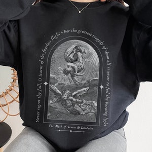 Myth of Icarus Daedalus Greek Mythology Sweatshirt Dark Academia Aesthetic Light Academia Librarian Sweatshirt Literature Sweater