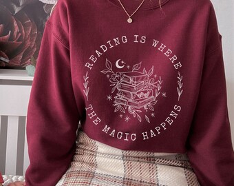 Reading Sweatshirt Literary Sweater Literature Sweatshirt Book Lover Sweatshirt  Book Sweatshirt Librarian Sweatshirt Light Academia
