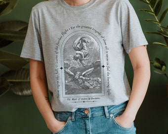イカロスの神話 ダイダロス ギリシャ神話 Tシャツ ダークアカデミア 美学 ライトアカデミア 司書 Tシャツ 文学シャツ ギリシャの神 イカロス