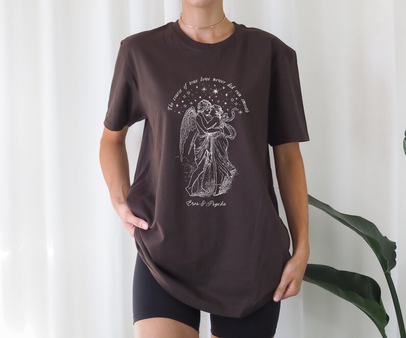 Eros and Psyche Cupid Greek Mythology Shirt Shakespeare Poet Shirt Dark Academia Literary Shirt Light Academia Greek Gods Greek Goddesses Dark Chocolate