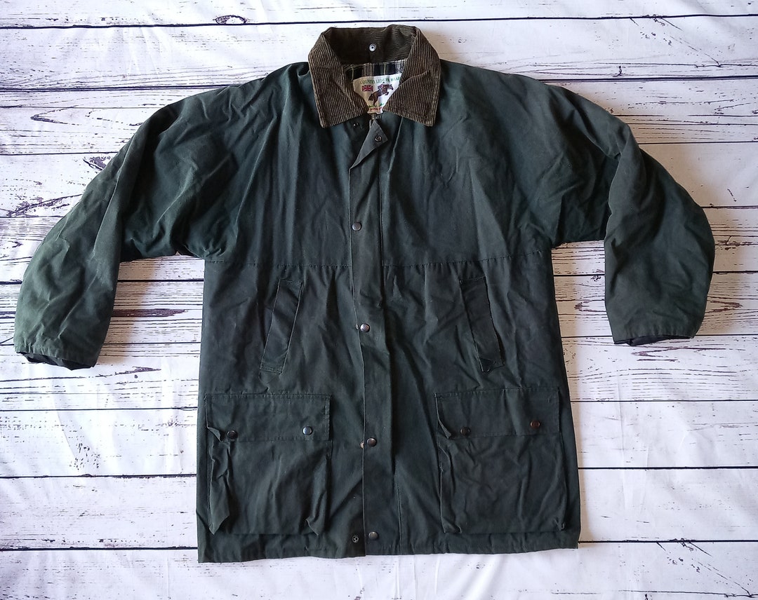 Vintage Wax Jacket in Green Etsy