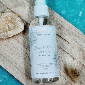 FLEUR DE COTON  Brume de linge  - Spray textile Artisanal - Parfum d'intérieur naturel