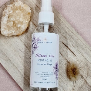 ATTRAPE RÊVE  - Brume de linge - Spray textile Artisanal - Parfum d&#39;intérieur naturel