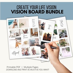 Vision Board Printable Vision Board Words Quotes and - Etsy Canada