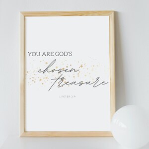 1 Peter 2:9 PRINTABLE, You are God&#39;s chosen treasure, PRINTABLE Bible verse, Christian PRINTABLE