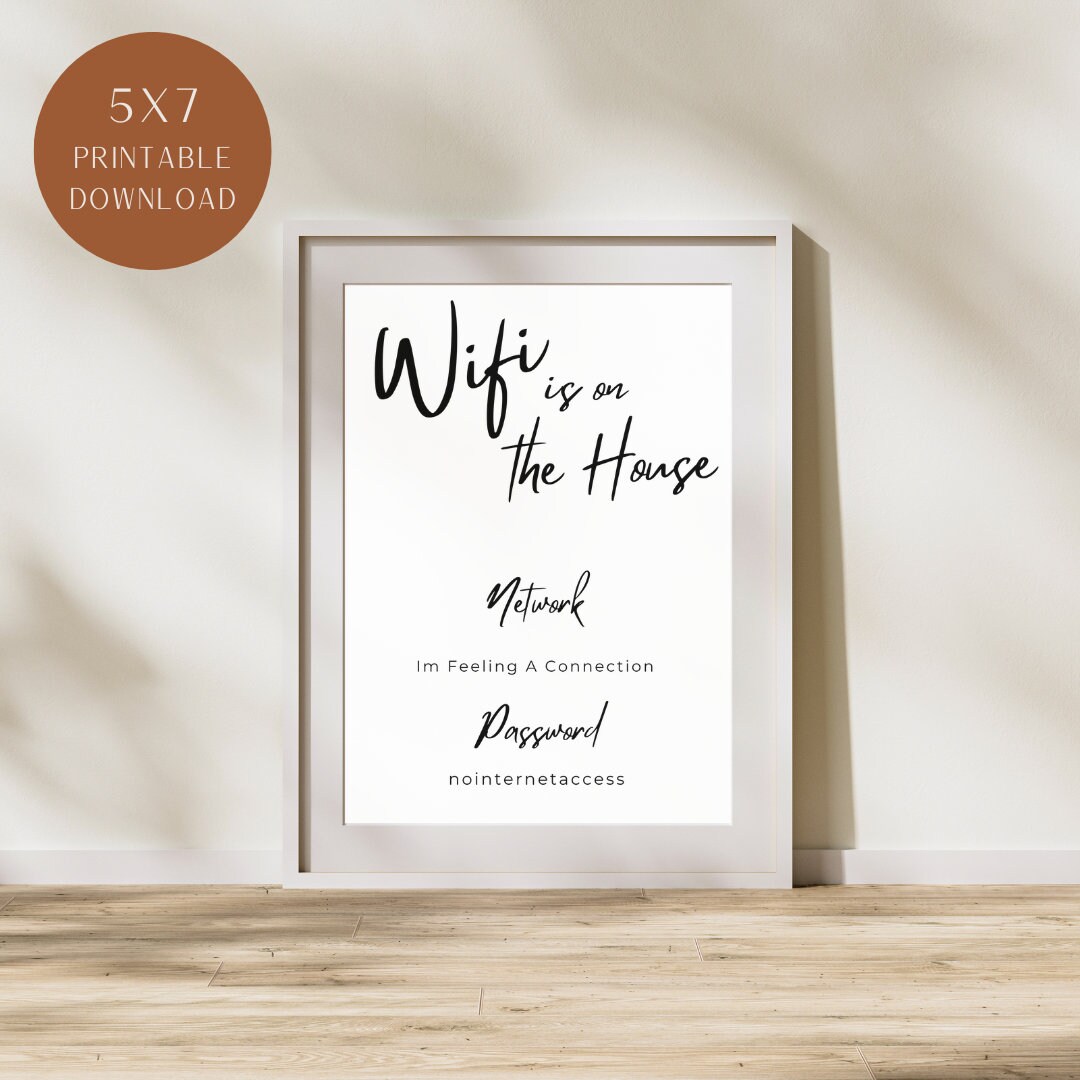 Guest Room Printable Wifi Sign - Etsy