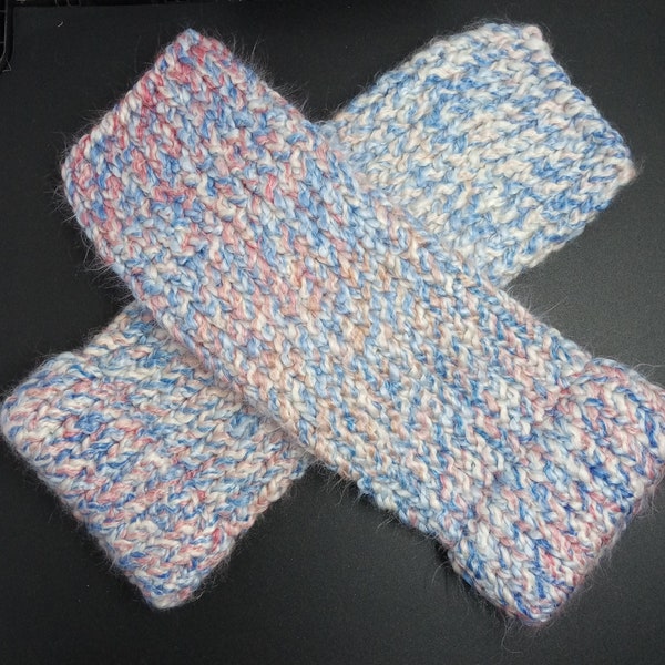 Adult Loom Knit Fingerless Gloves (Long and Fluffy)