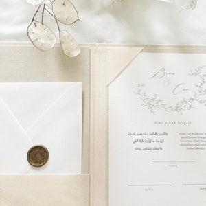 Dini Nikah Belgesi Wedding memories folio Islamic wedding certificate Islamic Theory Islamic marriage certificate image 3