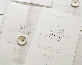Wedding invitation with wax seal