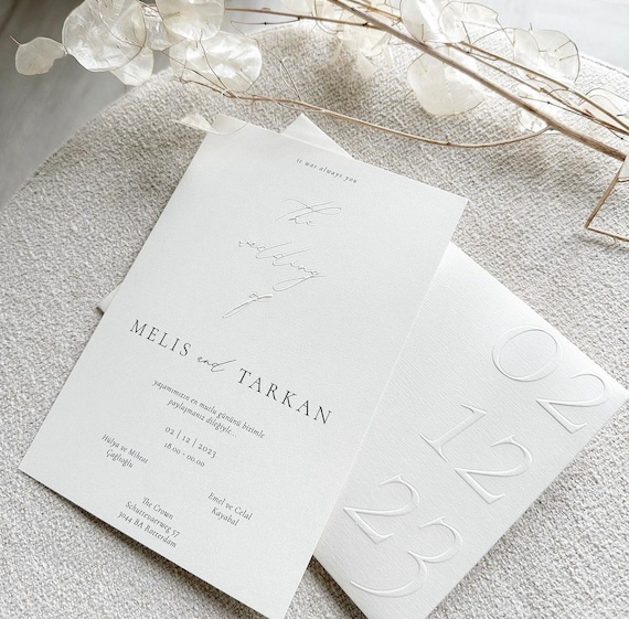 Unieke trouwkaarten | Hochzeitseinladungen mit Umschlag | Minimalistic Wedding invitations
