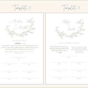 Dini Nikah Belgesi Folio für Hochzeitserinnerungen Islamische Hochzeitsurkunde Islamische Theorie Islamische Heiratsurkunde Bild 6