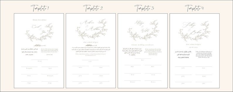 Dini Nikah Belgesi Folio für Hochzeitserinnerungen Islamische Hochzeitsurkunde Islamische Theorie Islamische Heiratsurkunde Bild 6