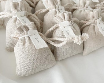 Lavender linen bags | Birth favors
