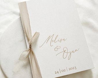 Linen Guestbook | Wedding Guestbook linen | Ani Defteri | Guestbook | Off-White