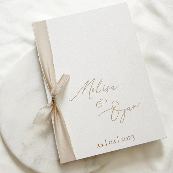 Linen Guestbook | Wedding Guestbook linen | Ani Defteri | Gästebuch | Off-white