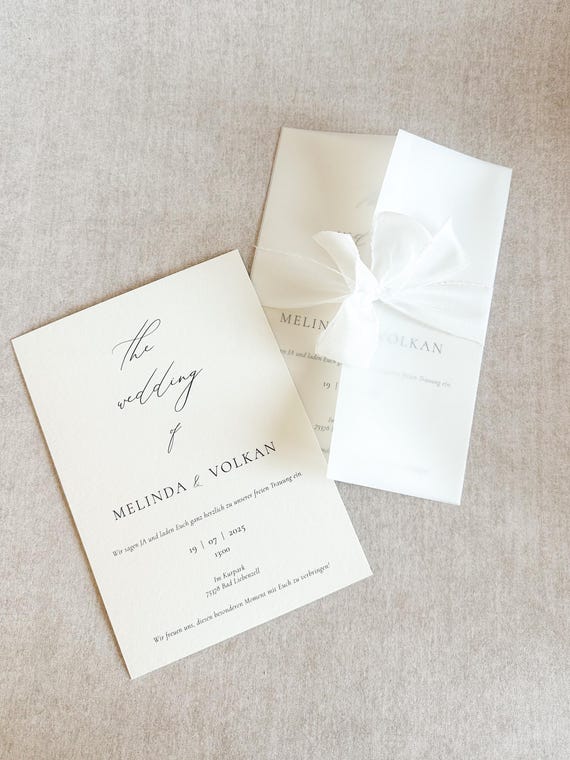 Trouwkaarten met droogbloem | Wedding invitations | Hochzeitseinladung