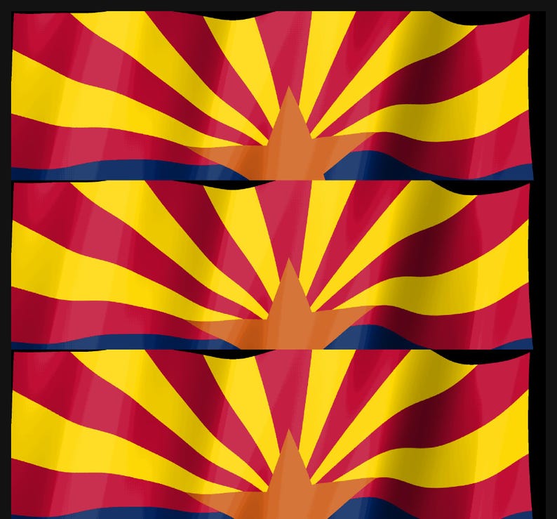Skärmsläckare för Arizonas flagga, animerad GIF med viftande flagga, Elgato MK2 XL Plus, omedelbar digital nedladdning bild 4
