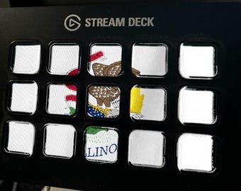 Skärmsläckare för Illinois Flag Stream Deck, animerad viftande flagga-GIF, Elgato MK2 XL Plus, omedelbar digital nedladdning