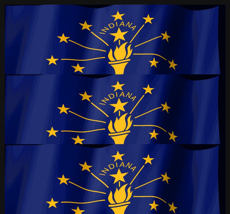 Indiana-Flagge als Stream-Deck-Bildschirmschoner, animierte wehende Flagge (GIF), Elgato MK2 XL Plus, sofortiger digitaler Download Bild 4