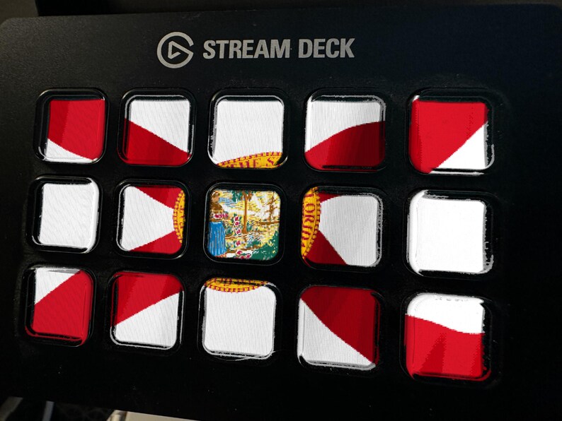 Skärmsläckare för Floridas flagga, animerad GIF med viftande flagga, Elgato MK2 XL Plus, omedelbar digital nedladdning bild 1