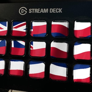 Protector de pantalla Stream Deck con la bandera de Hawái, GIF animado de bandera ondeando, Elgato MK2 XL Plus, descarga digital instantánea. imagen 1