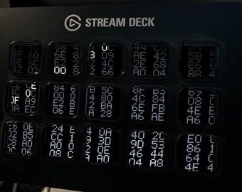 Wygaszacz ekranu Core Dump Stream Deck, animowany gif terminala Hex Dump, Elgato MK2 XL Plus